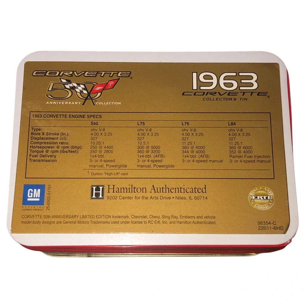1963 Corvette 50th Anniversary Limited Edition Collectors Tin W/ Two Cars - Picture 2 of 8